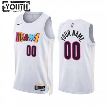 Camiseta Niños NBA Miami Heat Personalizadas 2022-23 Nike City Edition Blanco Swingman